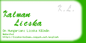 kalman licska business card